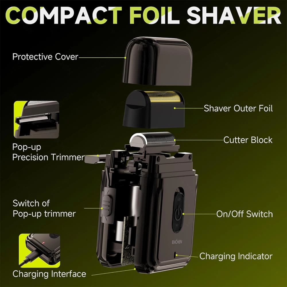 ماشین ریش تراش شیائومی مدل Enchen Foil Shaver MS003 UP — تصویر ۶