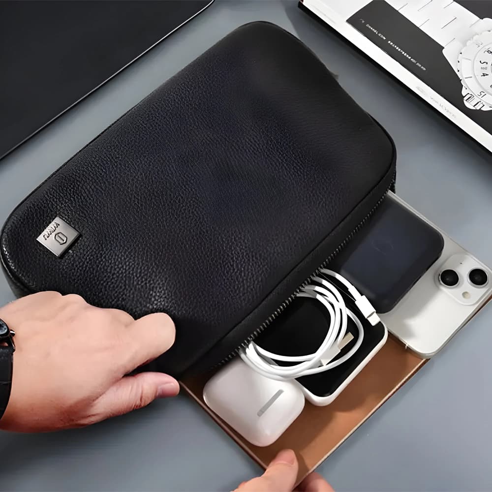کیف لوازم جانبی دارای قفل رمزدار شیائومی مدل WIWU Alpha Anti-Theft Clutch Bag — تصویر ۴