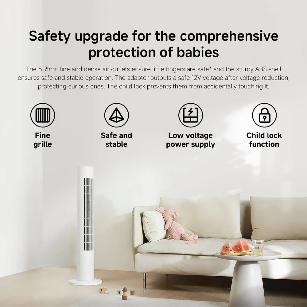 پنکه ایستاده و هوشمند شیائومی مدل Xiaomi Smart Tower Fan 2 BPTS02DMUK — تصویر ۲