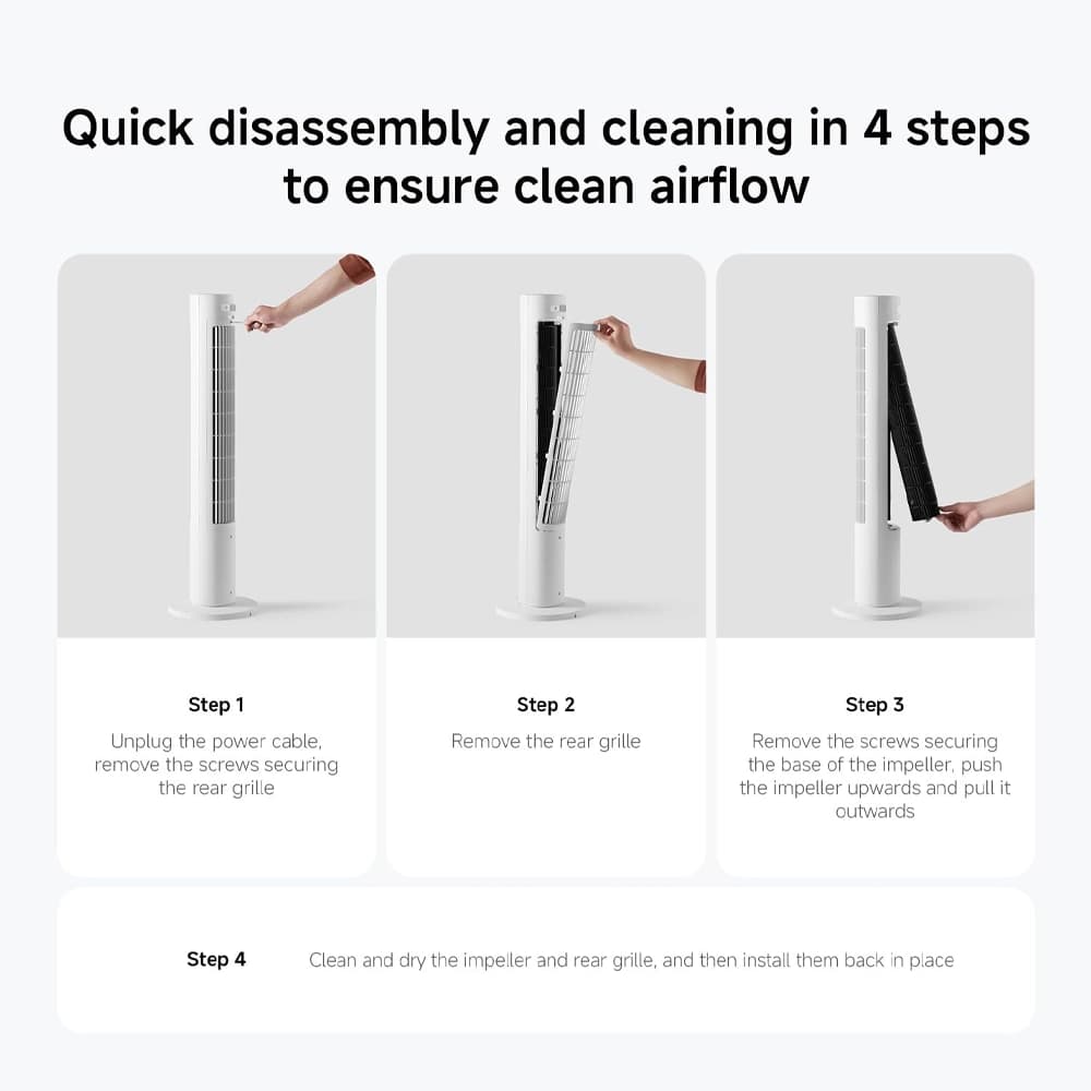 پنکه ایستاده و هوشمند شیائومی مدل Xiaomi Smart Tower Fan 2 BPTS02DMUK — تصویر ۴