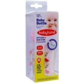 شیشه شیر پیرکس فندوقی 120 میل کاوردار 0 تا6ماه بی بی لند