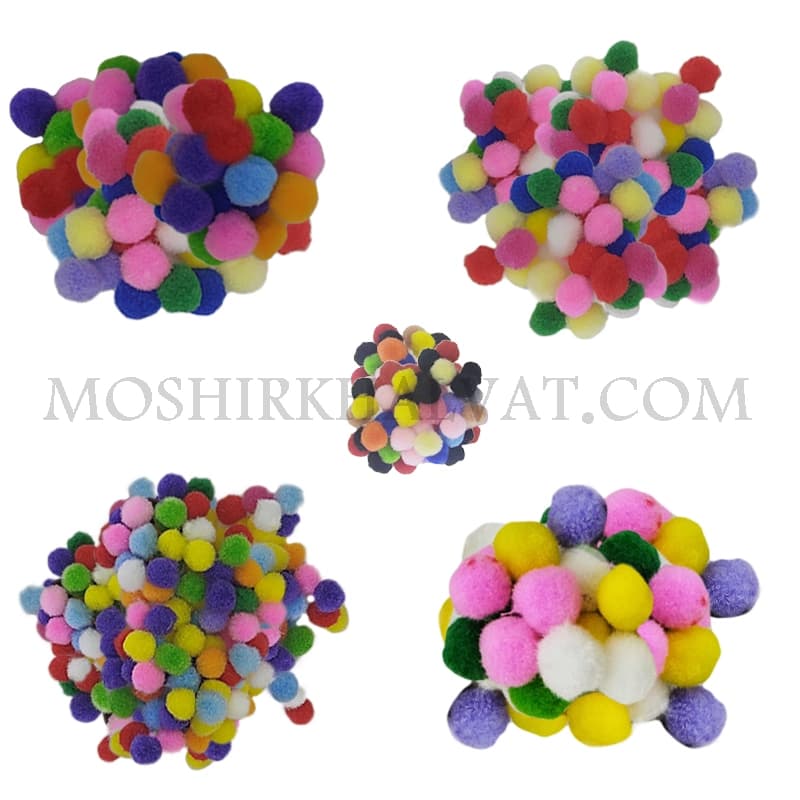 پوم پوم ساده (توپک ساده) بسته 100 عددی