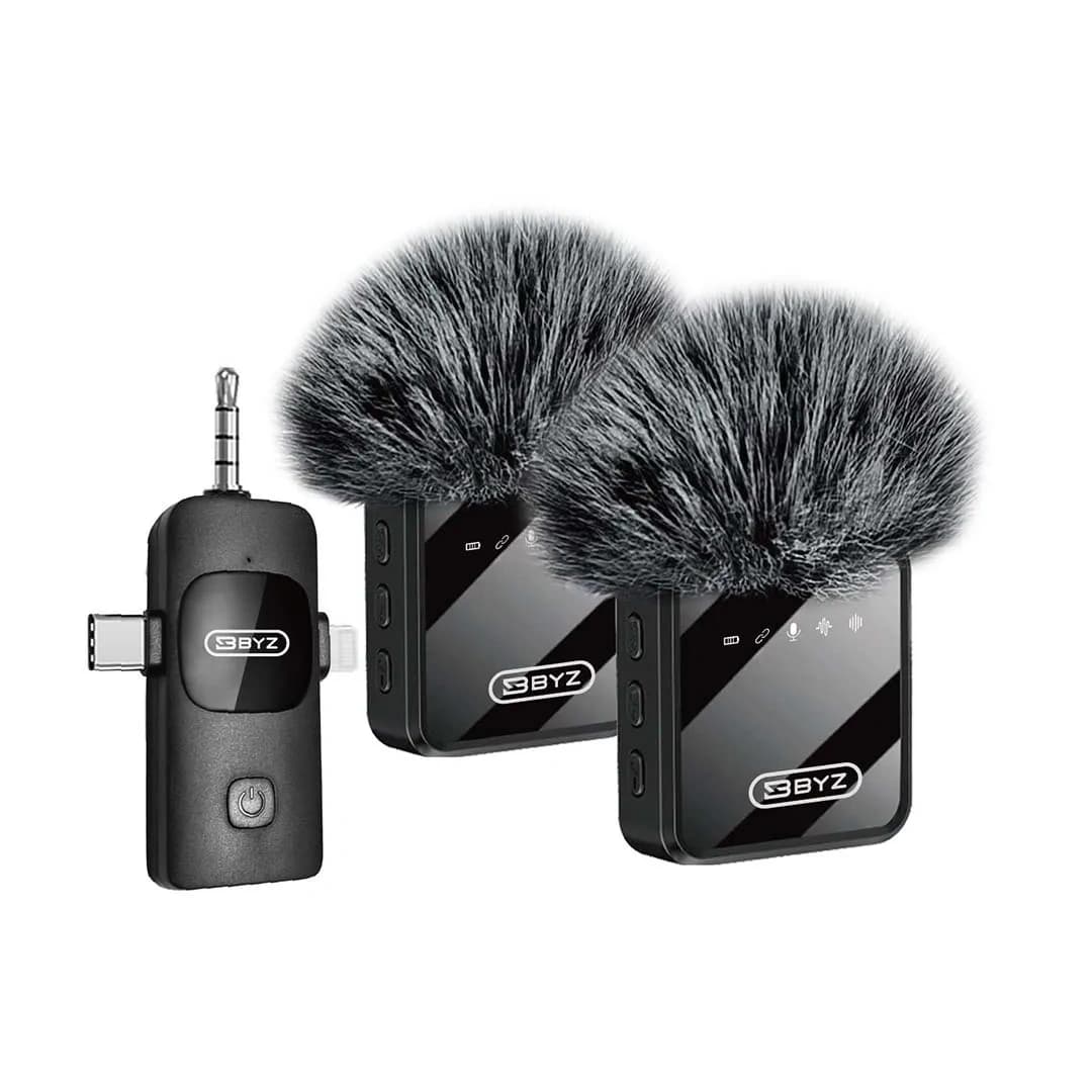 میکروفون یقه‌ای بی‌سیم BYZ BL-F36 Dual Wireless Lavalier Microphone