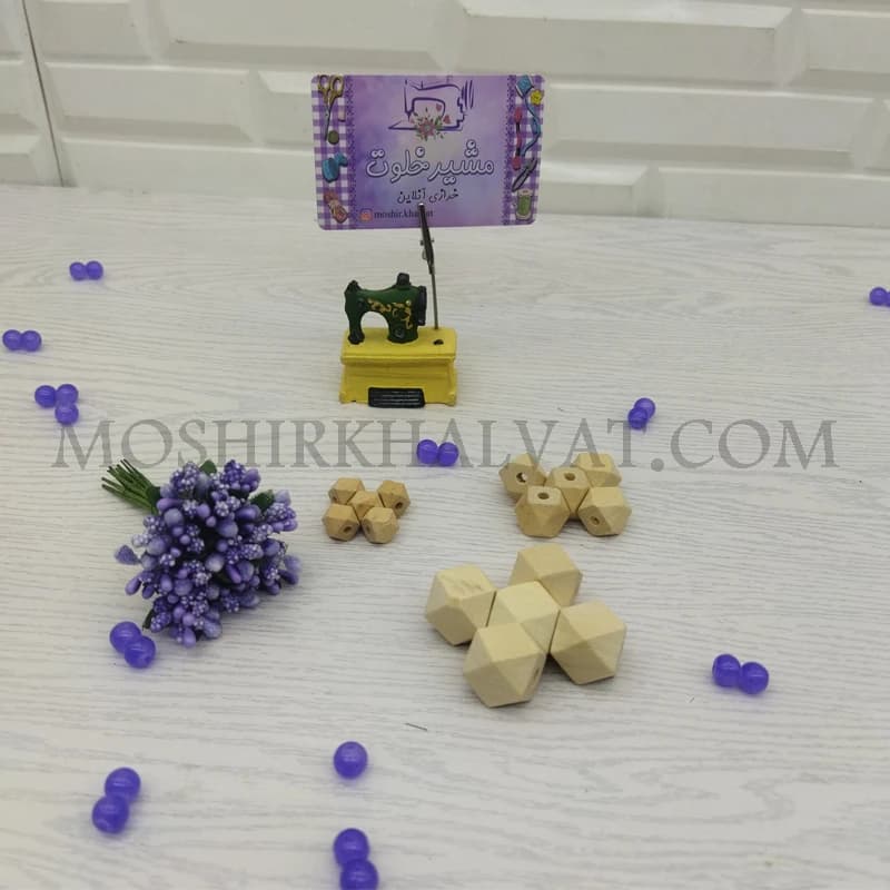 مهره چوبی چندوجهی خام — تصویر ۳