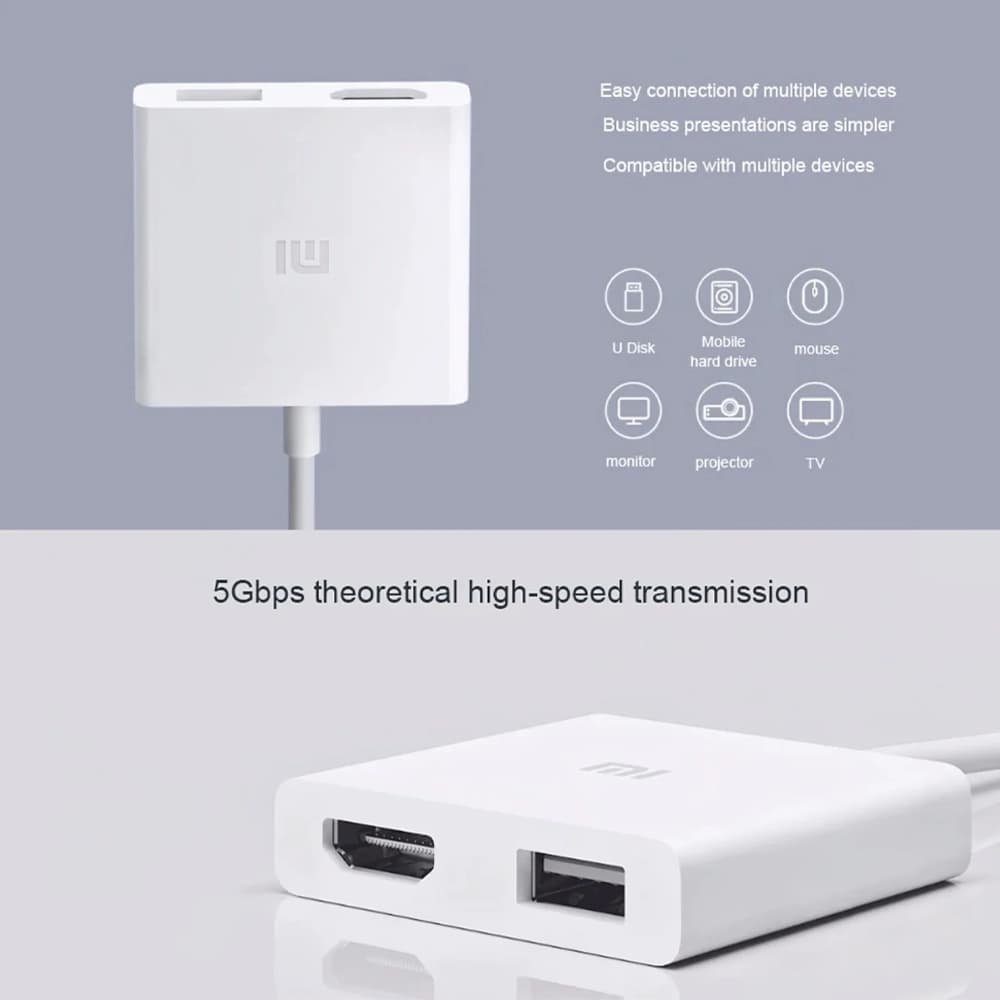 کابل تبدیل شیائومی مدل MI USB Type-c To HDMI Multifunction Adapter XMZJQCH2TM — تصویر ۳
