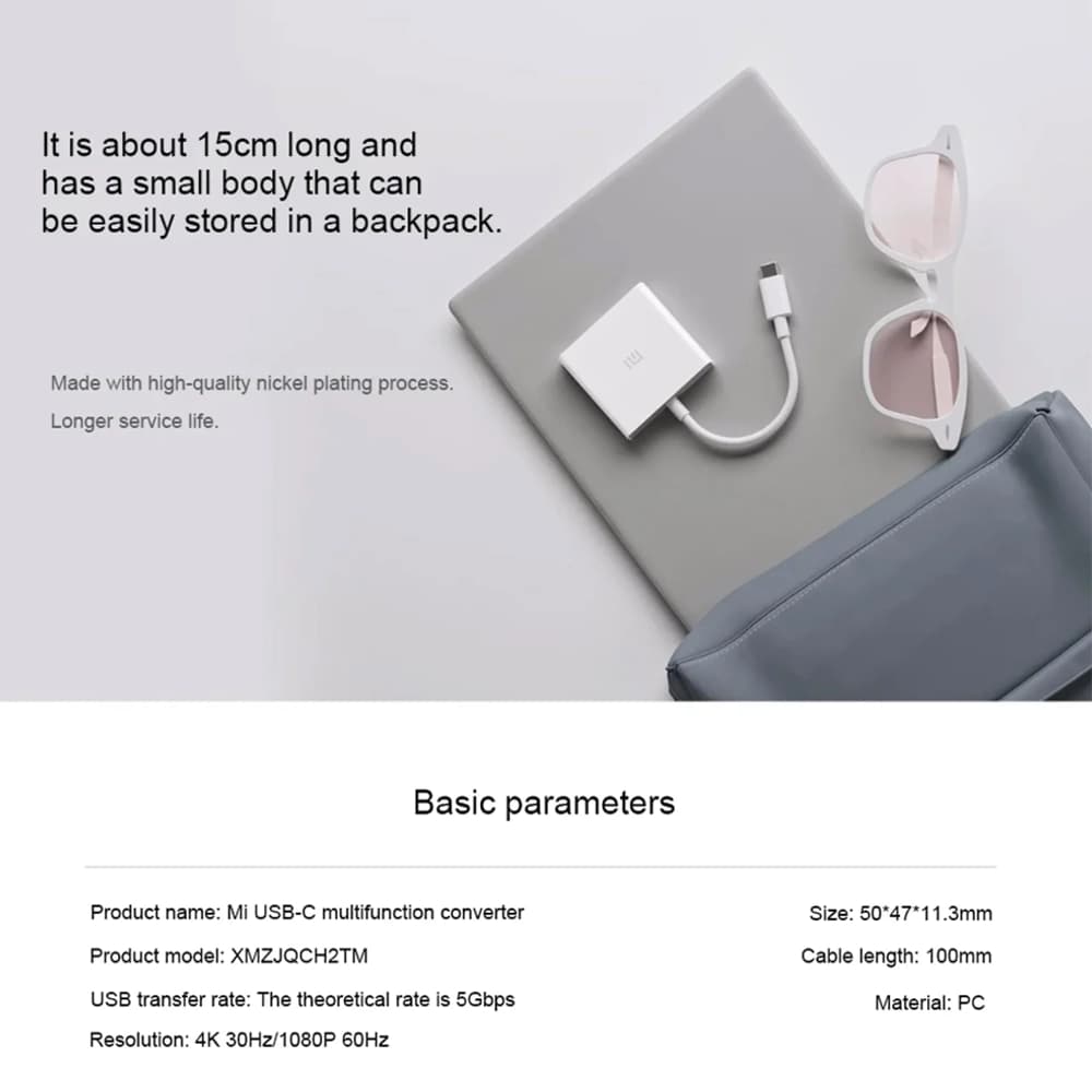 کابل تبدیل شیائومی مدل MI USB Type-c To HDMI Multifunction Adapter XMZJQCH2TM — تصویر ۴