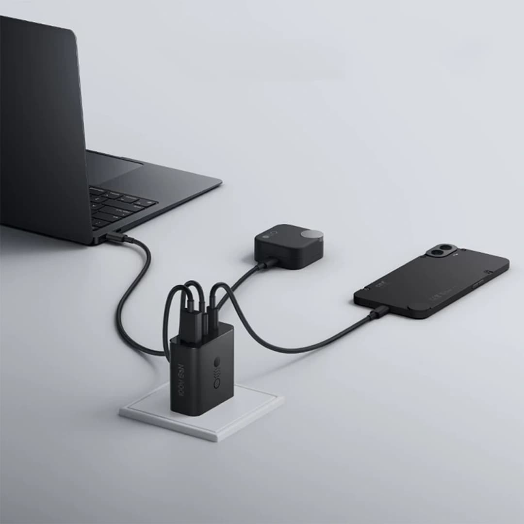 شارژر دیواری 100 وات سه پورت ناتینگ CMF Power GaN C349 با کابل USB-C — تصویر ۴
