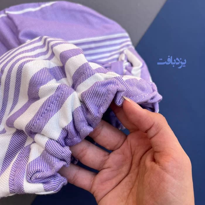 کلاه حمام نخی یزدی دو لایه کشی رنگ یاسی — تصویر ۴