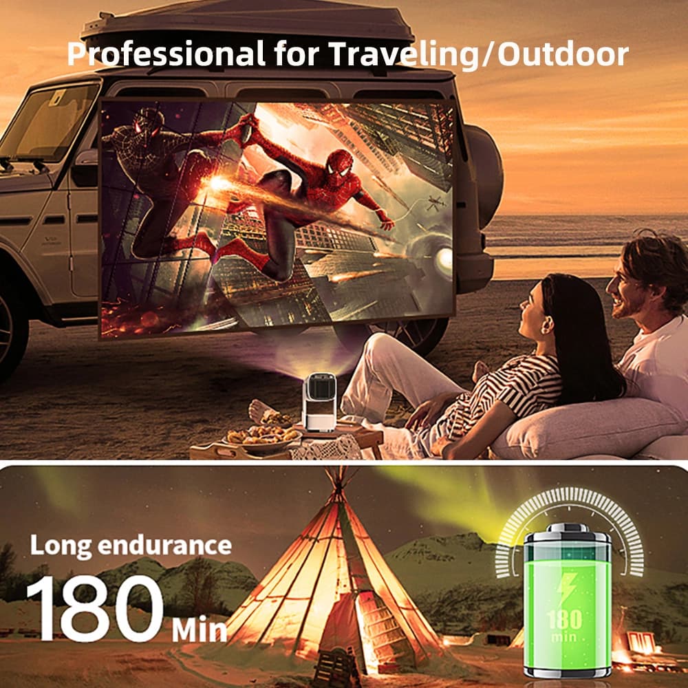 پروژکتور شارژی قابل حمل جنریک مدل Portable Projector K2 — تصویر ۴
