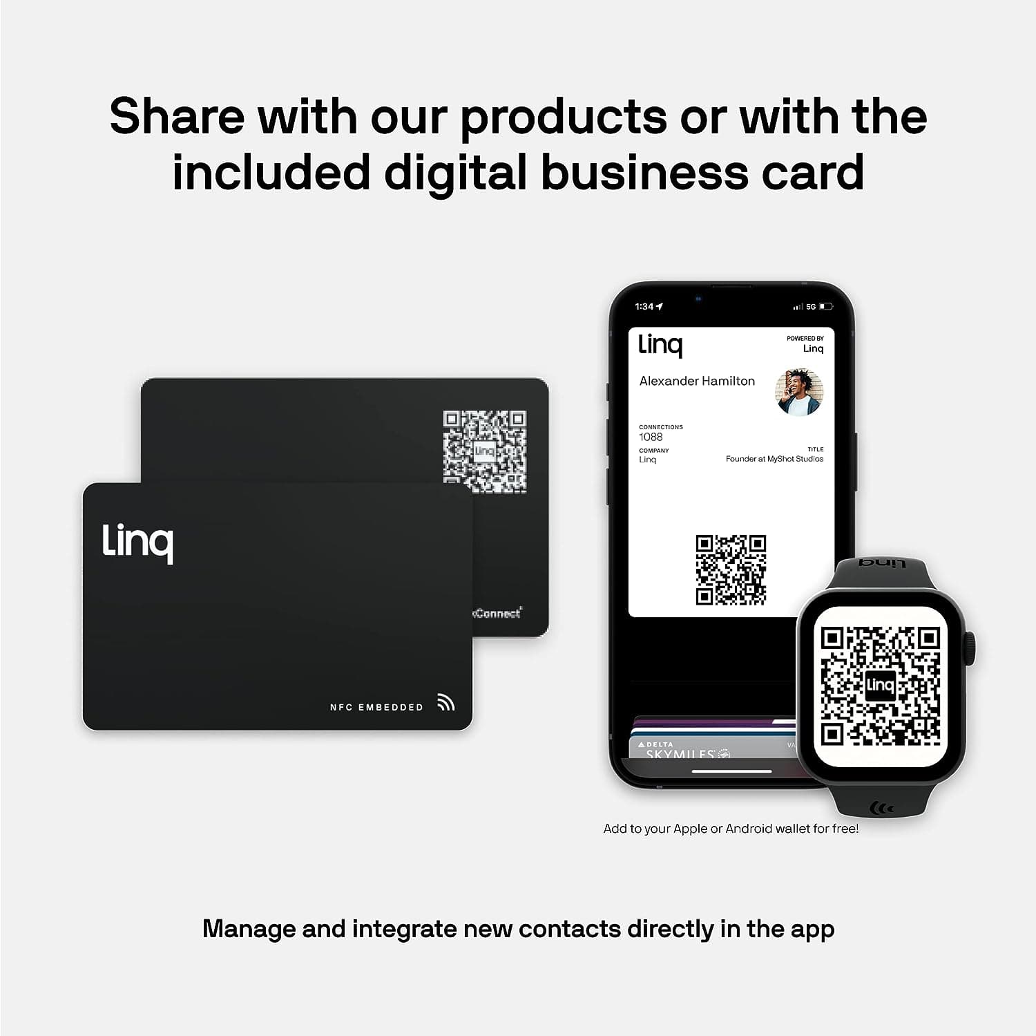 تگ کارتی Linq Digital Business Smart NFC Contact and Networking Card RFID — تصویر ۵
