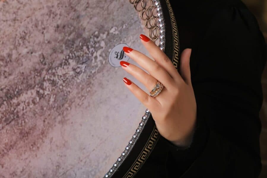 حلقه طلا زرد زنانه لمون کیوبیک زیرکونیا — تصویر ۳