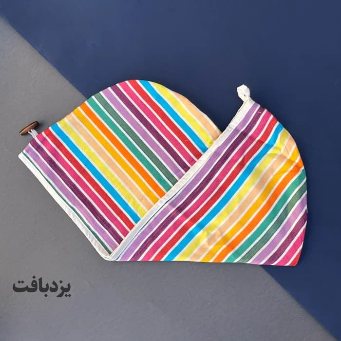 کلاه حمام هندی نخی ممتاز رنگین کمانی