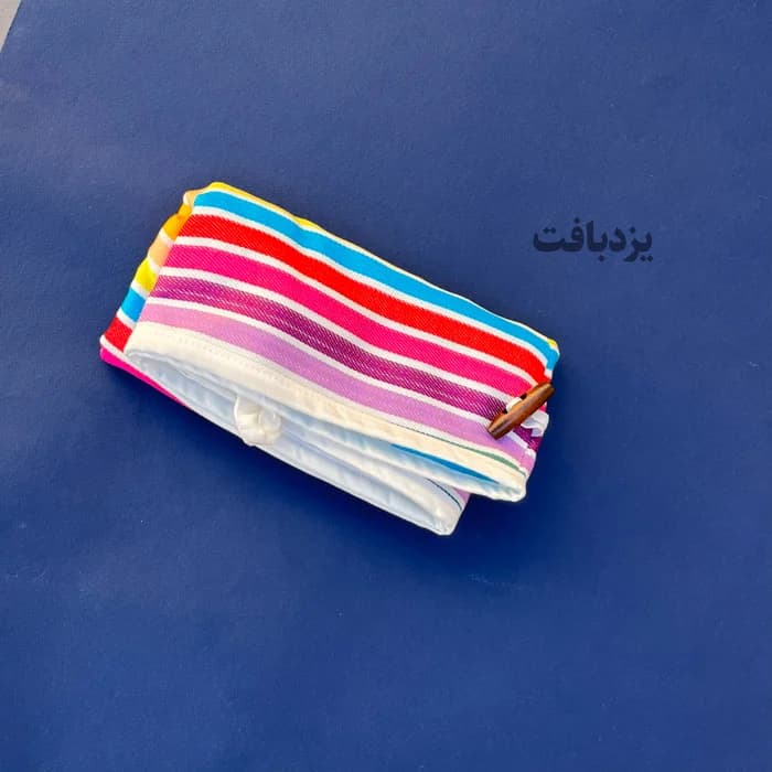 کلاه حمام هندی نخی ممتاز رنگین کمانی — تصویر ۳