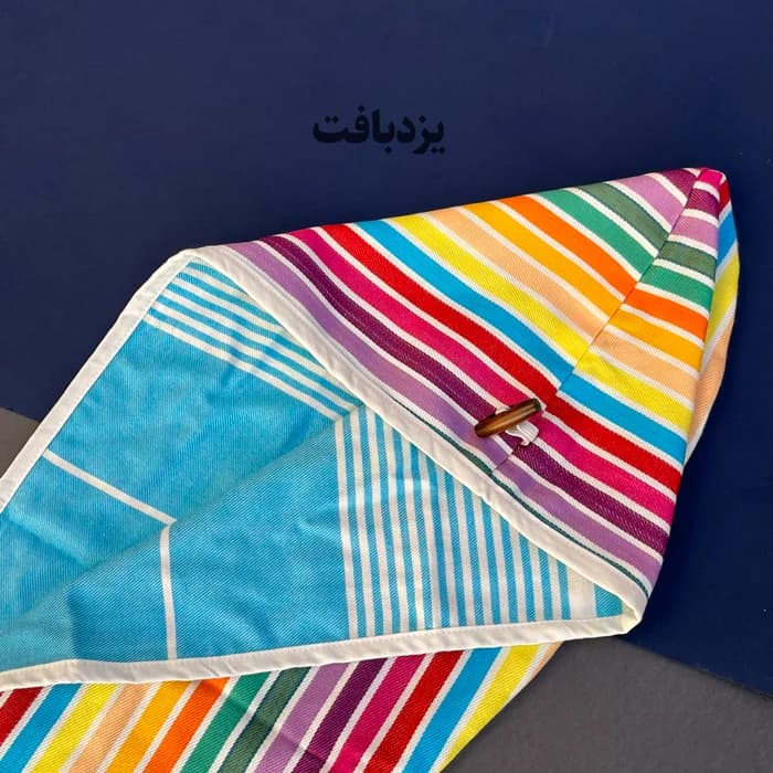 کلاه حمام هندی نخی ممتاز رنگین کمانی — تصویر ۵