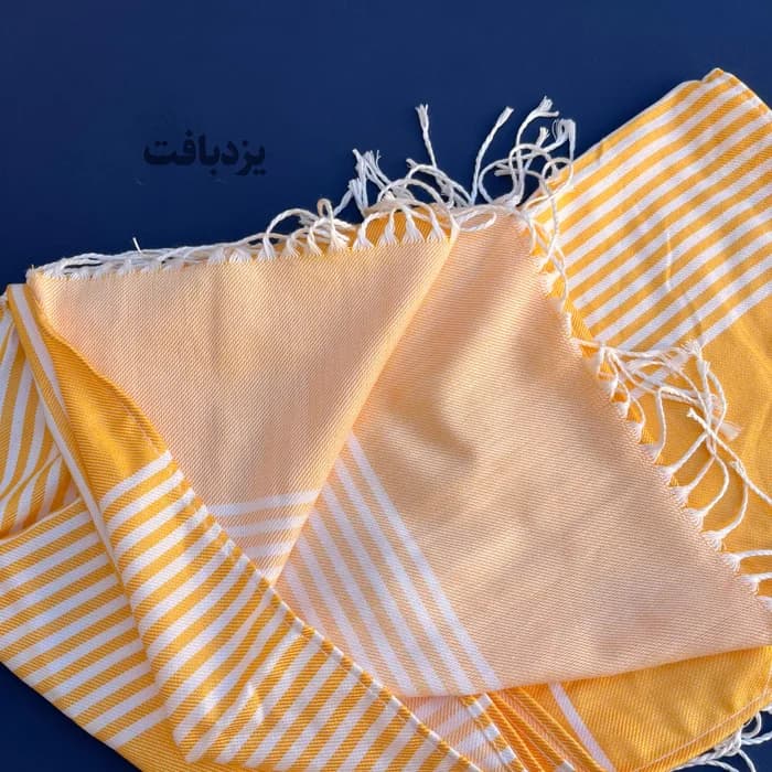 حوله استخری و مسافرتی نخی یزدی رنگ زرد — تصویر ۴