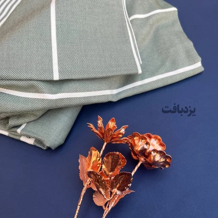 حوله استخری نخی یزدی رنگ زیتونی — تصویر ۳