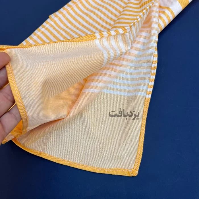 حوله باشگاهی نخی یزدی ریشه دار رنگ زرد — تصویر ۳