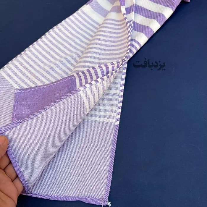 حوله باشگاهی نخی یزدی رنگ یاسی — تصویر ۳