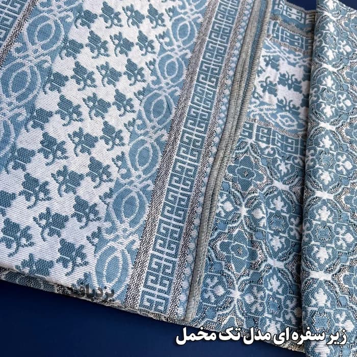 زیر سفره ای یزدی سه متری طرح زمرد رنگ الماسی — تصویر ۲