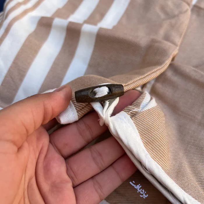 کلاه حمام هندی نخی ممتاز رنگ کرم — تصویر ۴