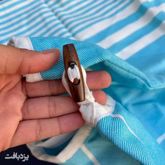 کلاه حمام هندی نخی ممتاز رنگ آبی روشن — تصویر ۳