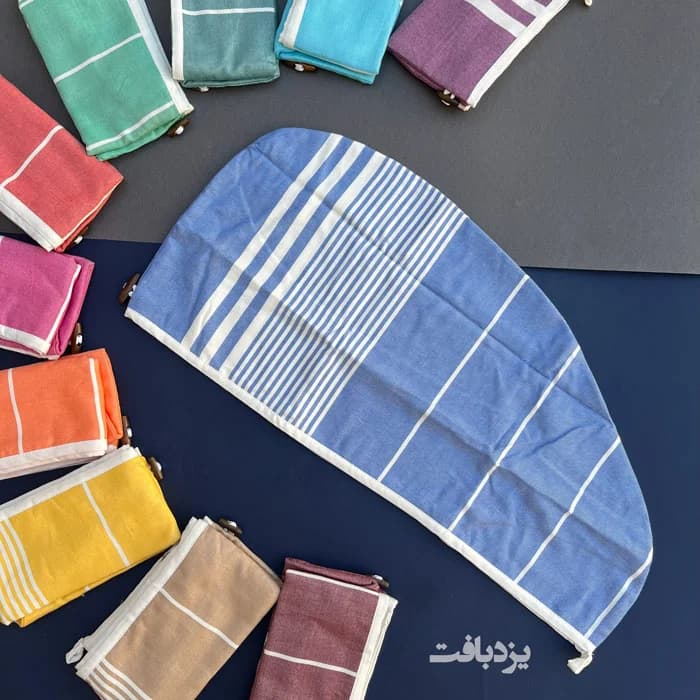 کلاه حمام هندی نخی ممتاز رنگ آبی تیره
