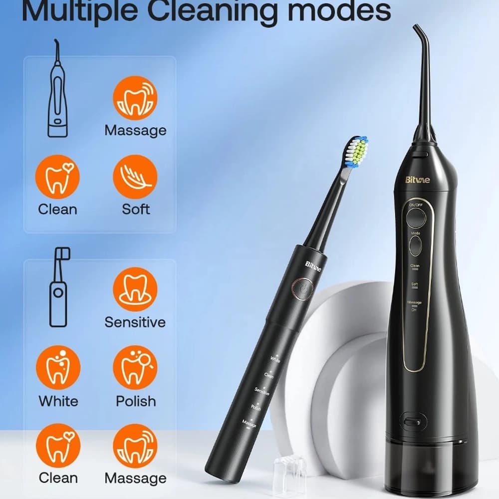 مسواک برقی و واترجت بیتوی مدل Bitvae Water Flosser Electric Toothbrush Combo E11 — تصویر ۴