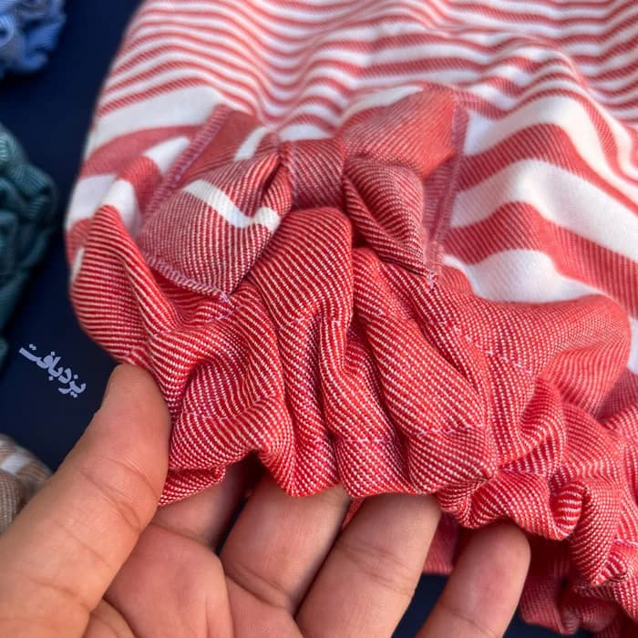 کلاه حمام نخی یزدی دو لایه کشی رنگ قرمز — تصویر ۴