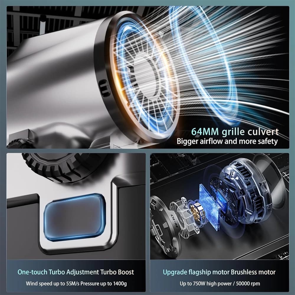 جت فن شارژی بوستر مدل Booster Handheld Portable Violent Turbo Fan TF64A2 — تصویر ۴