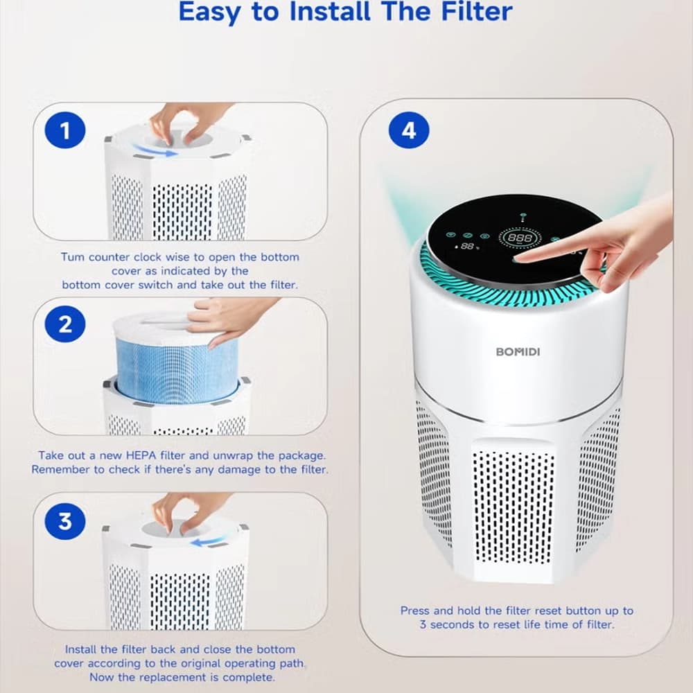 دستگاه تصفيه هوا هوشمند شيائومی مدل Bomidi Air Purifier AP01 — تصویر ۵