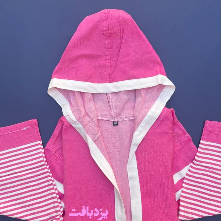 حوله تن پوش کودک نخی یزدی رنگ صورتی — تصویر ۳