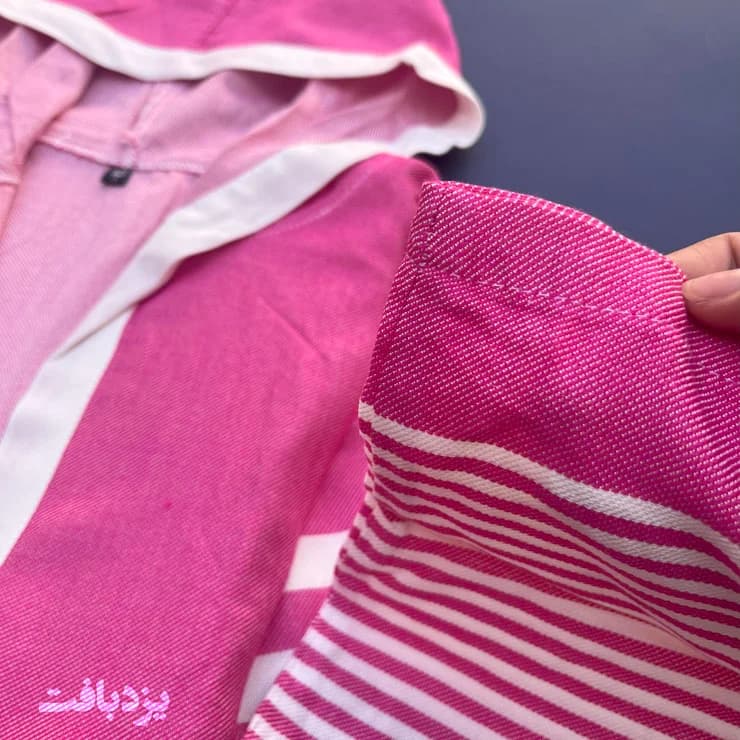 حوله تن پوش کودک نخی یزدی رنگ صورتی — تصویر ۲