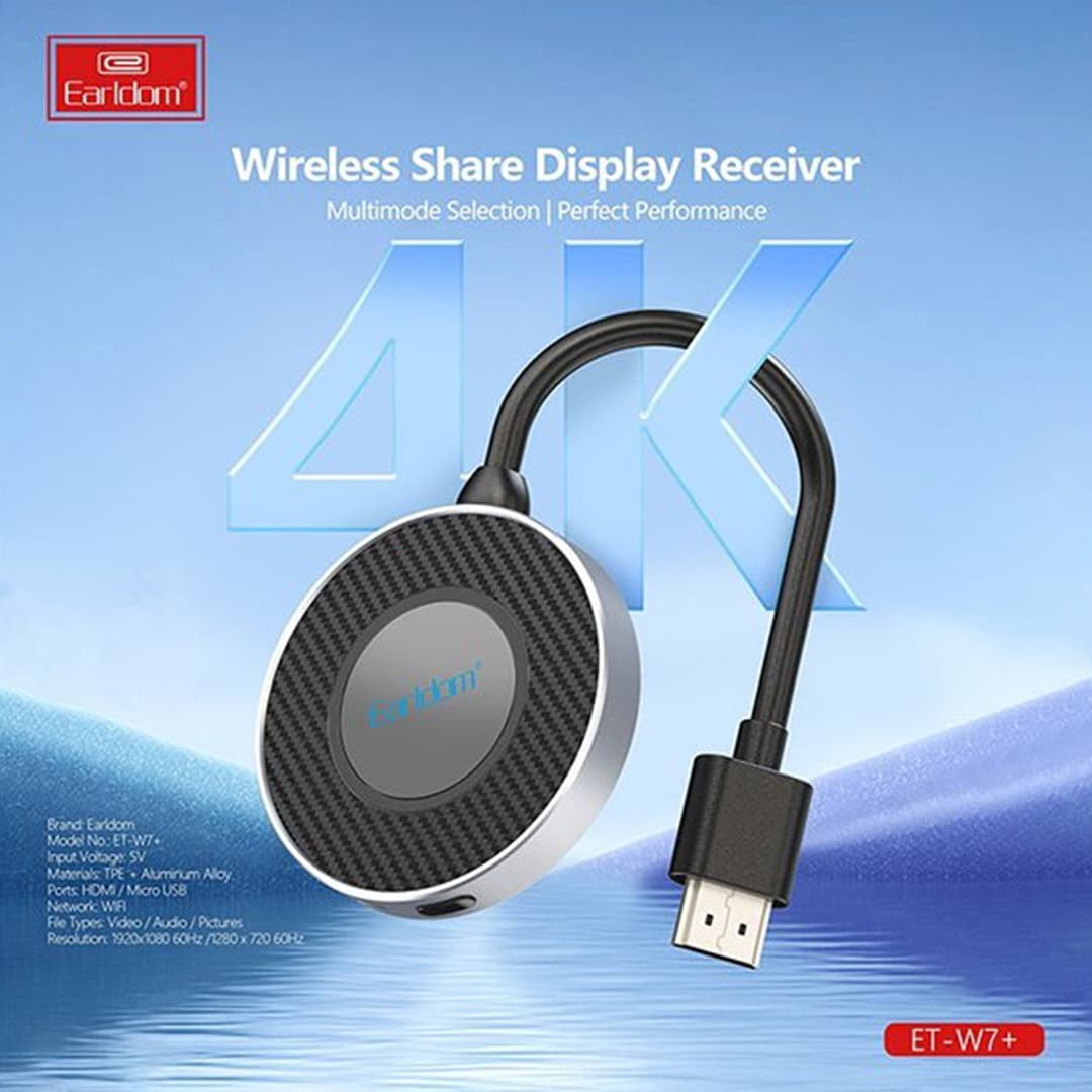 دانگل hdmi وایرلس انتقال تصویر ارلدام مدل Earldom W7+ — تصویر ۲