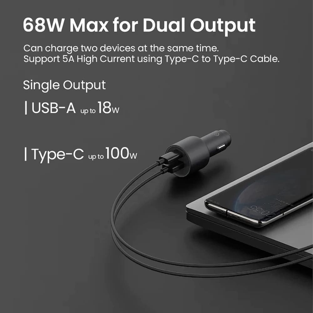 شارژر فندکی شیائومی مدل Mi Car Charger 100W 1A1C CC07ZM — تصویر ۵