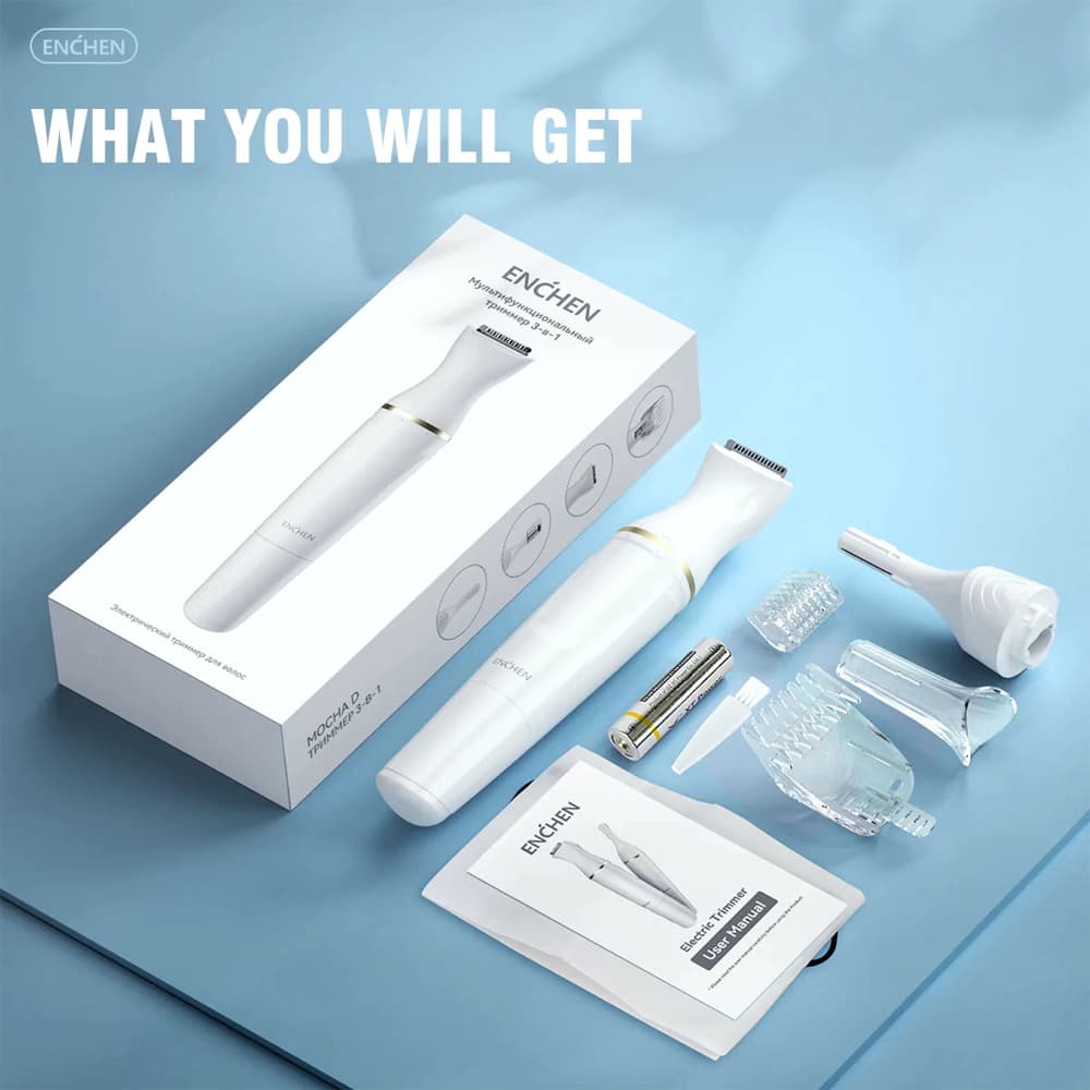 ست ماشین اصلاح موی بدن بانوان شیائومی مدل Enchen 3-in-1 body hair trimmer grooming Mocha D — تصویر ۲