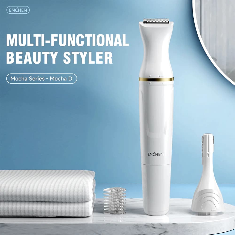 ست ماشین اصلاح موی بدن بانوان شیائومی مدل Enchen 3-in-1 body hair trimmer grooming Mocha D — تصویر ۴