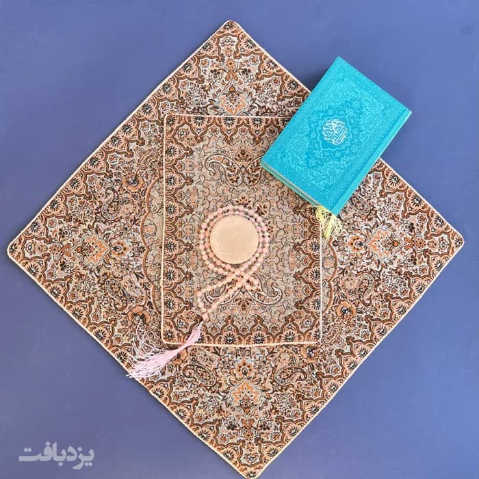 سجاده جانماز ترمه قهوه ای مدل شاه پسند — تصویر ۳