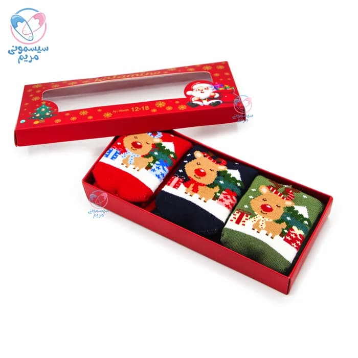 جوراب حوله ای سه عددی کریسمسی کاتامینو Katamino 45920 — تصویر ۲