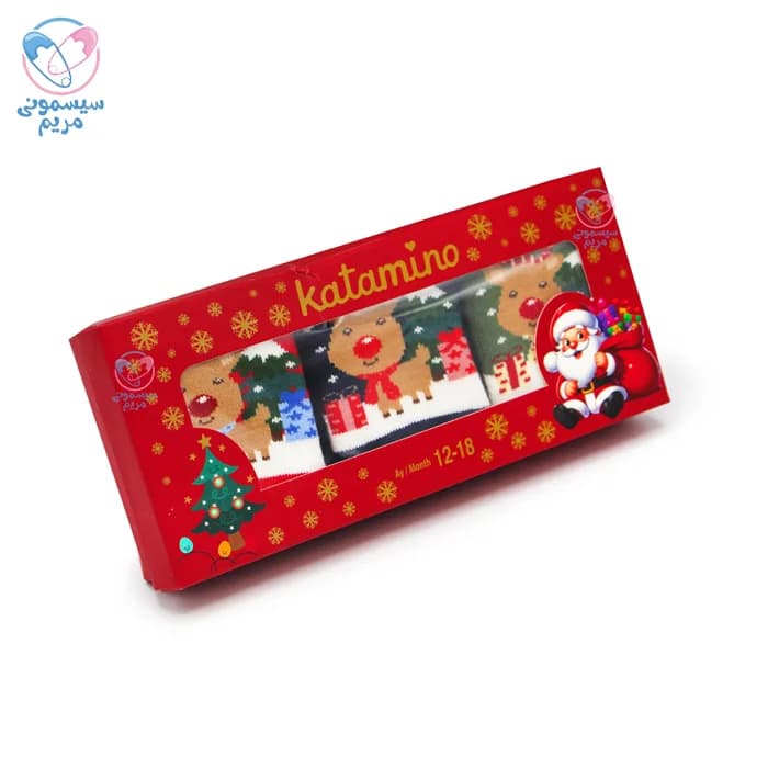 جوراب حوله ای سه عددی کریسمسی کاتامینو Katamino 45920 — تصویر ۳