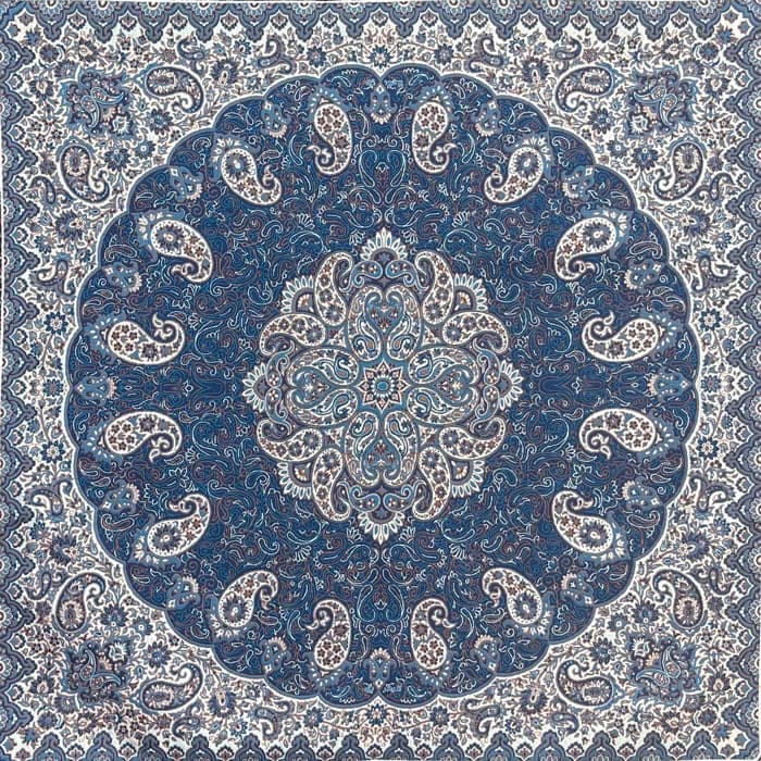 رومیزی ترمه سورمه ای مدل شاه پسند ابعاد 1 در 1