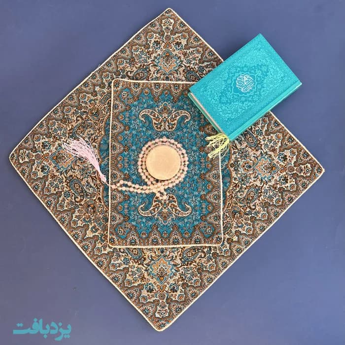 جانماز ترمه آبی مدل شاه پسند