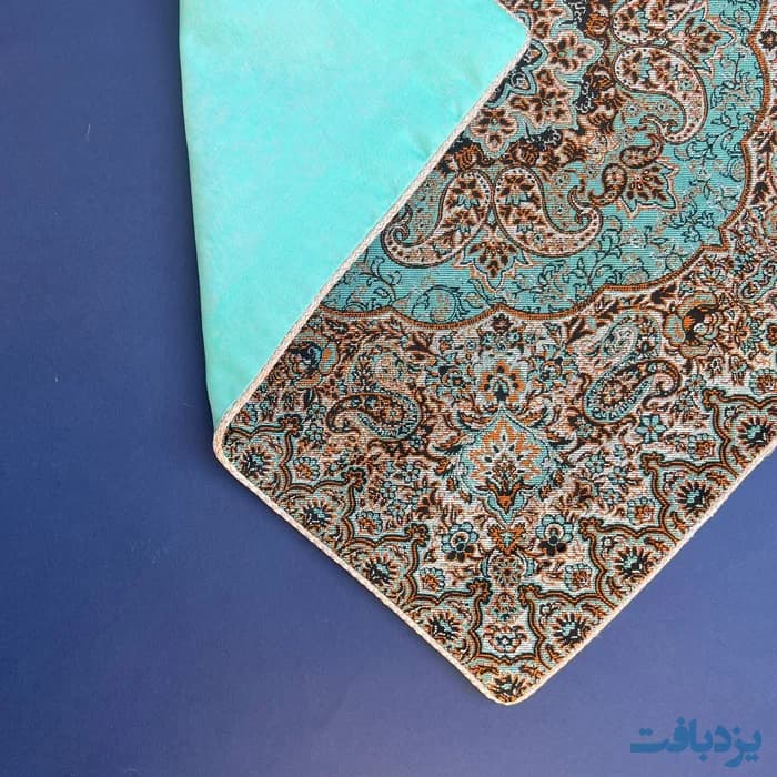 جانماز ترمه فیروزه ای مدل شاه پسند — تصویر ۶