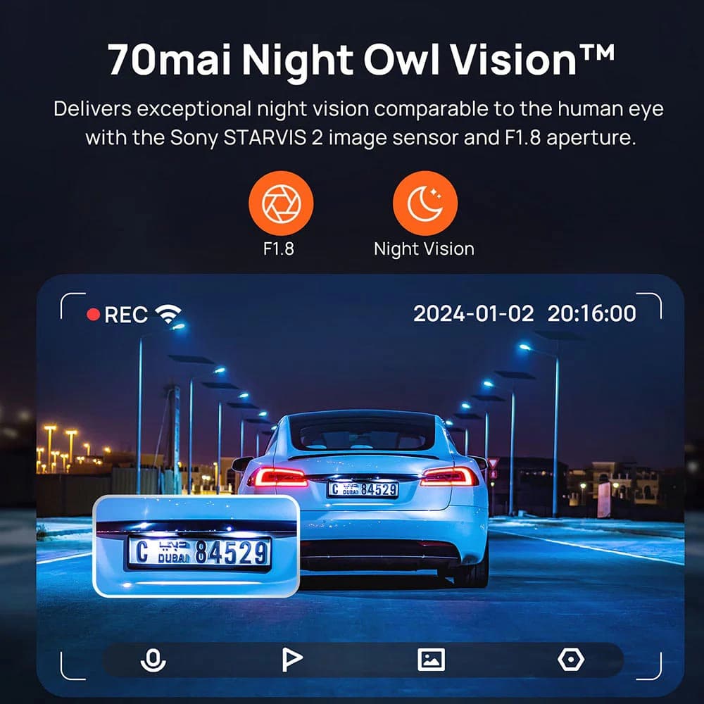 دوربين ماشين شیائومی مدل 70Mai Dash Cam 4K A810 — تصویر ۷