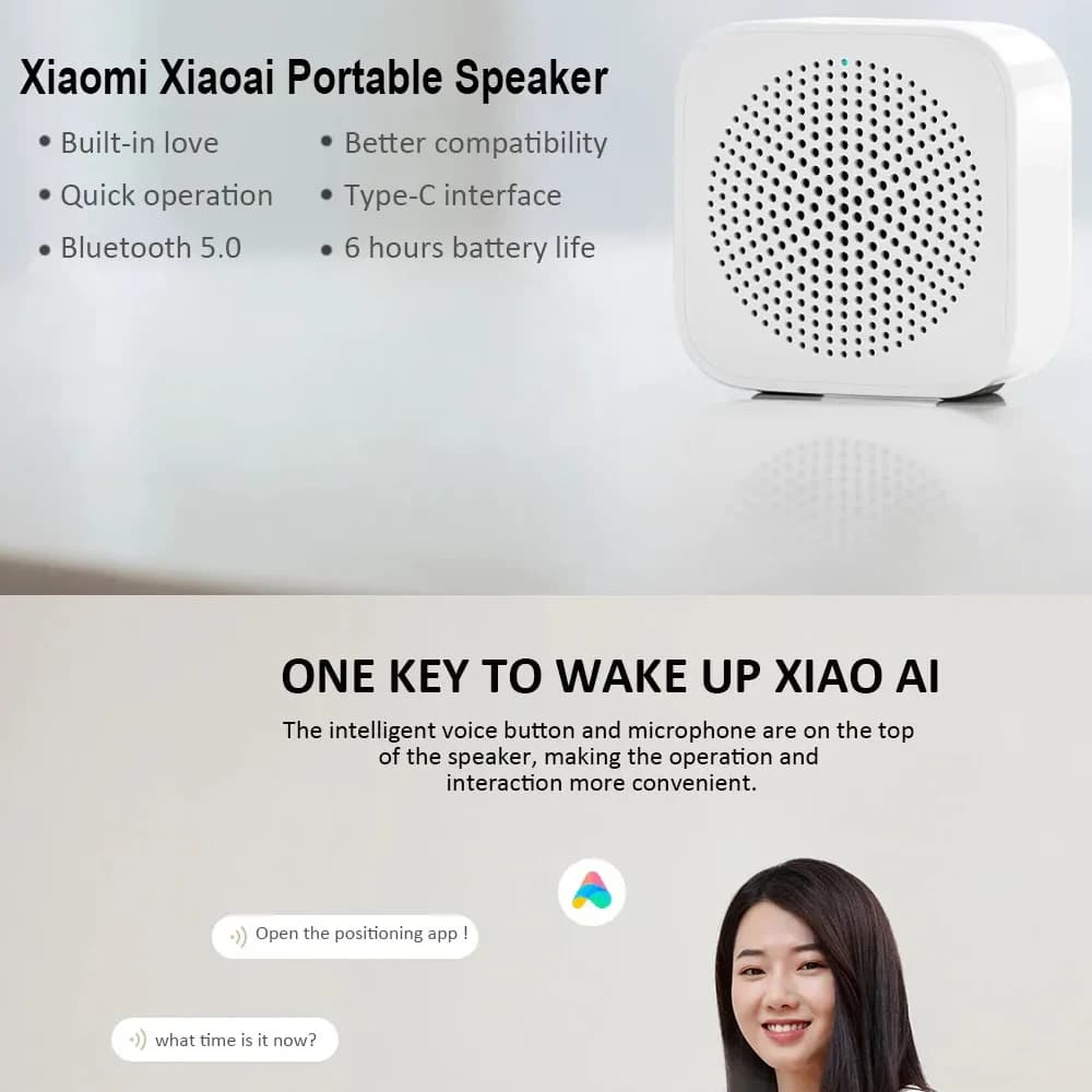 اسپیکر بلوتوثی قابل حمل شیائومی مدل Xiaomi Xiaoai Bluetooth Speaker Mini Wireless XMYX07YM — تصویر ۳