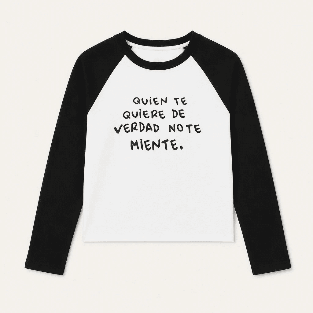 تیشرت آستین بلند باکسی سفید مشکی Raglan Slogan T-Shirt