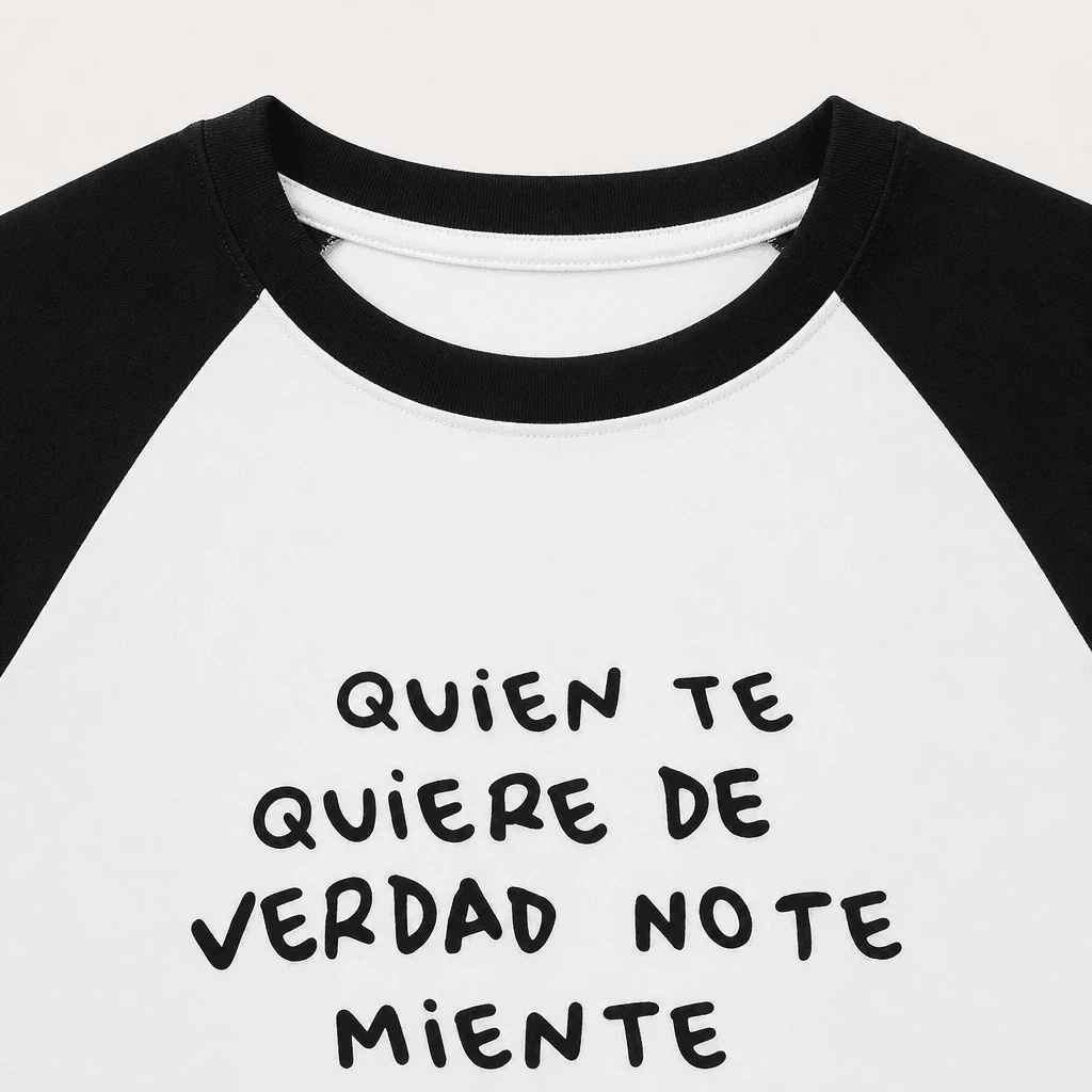 تیشرت آستین بلند باکسی سفید مشکی Raglan Slogan T-Shirt — تصویر ۴