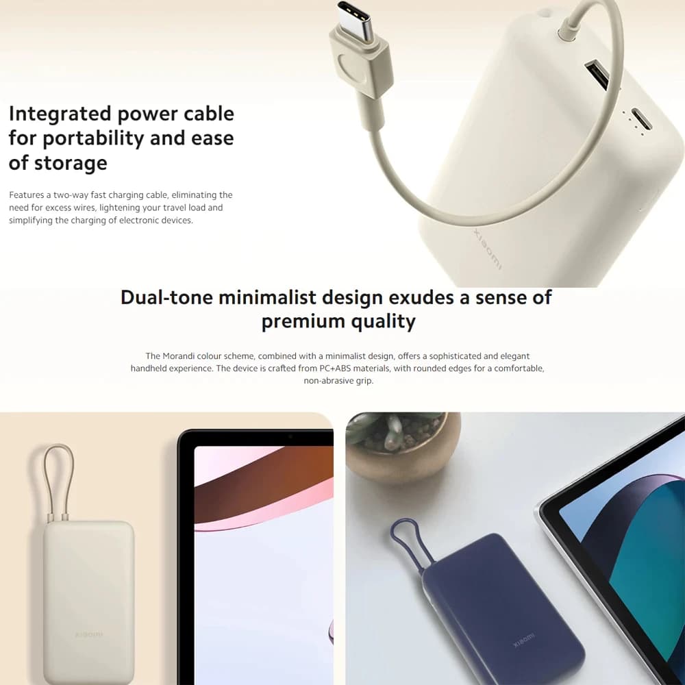 پاوربانک شیائومی مدل Xiaomi 33w Power Bank 20000mah Integrated Cable PB2030MI — تصویر ۸