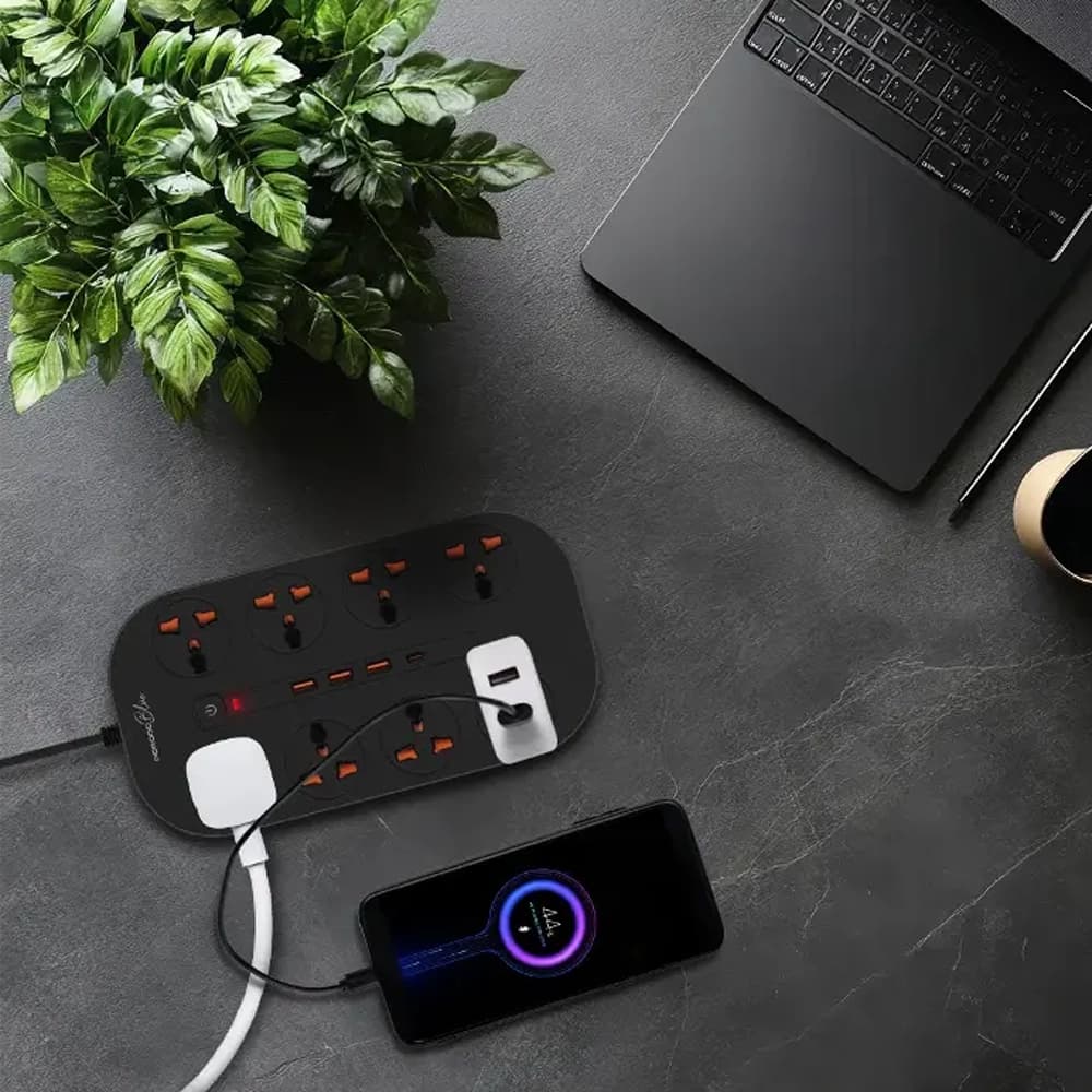 چند راهی برقی پرودو مدل Porodo Blue 8 AC Power Strip PB-FWCH035-BK — تصویر ۸