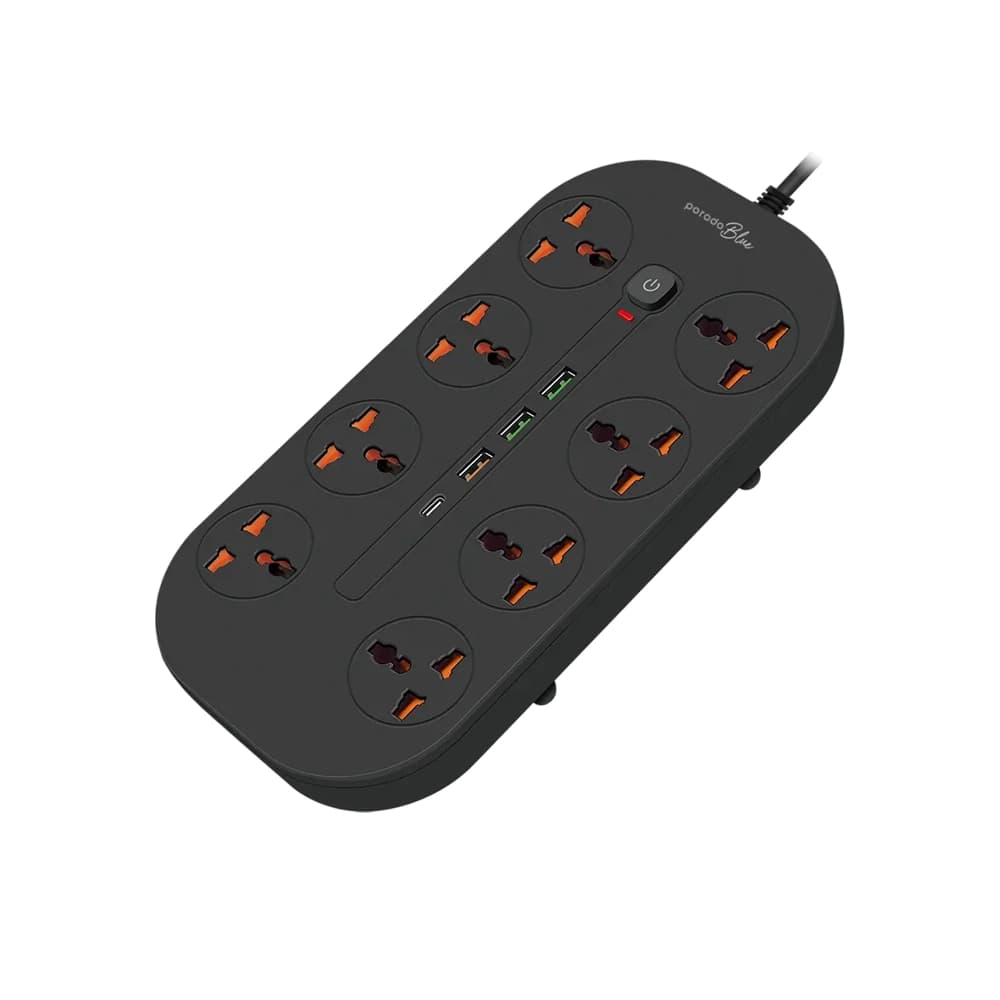 چند راهی برقی پرودو مدل Porodo Blue 8 AC Power Strip PB-FWCH035-BK