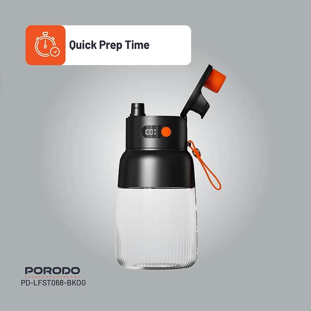 مخلوط کن قابل حمل پرودو مدل Porodo Lifestyle Blend & Sip Portable Blender PD-LFST068-BKOG — تصویر ۶